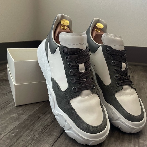 Alexander McQueen Oversized Court Trainer in White/Arctic Grey, Sz 10 - Picture 6 of 11